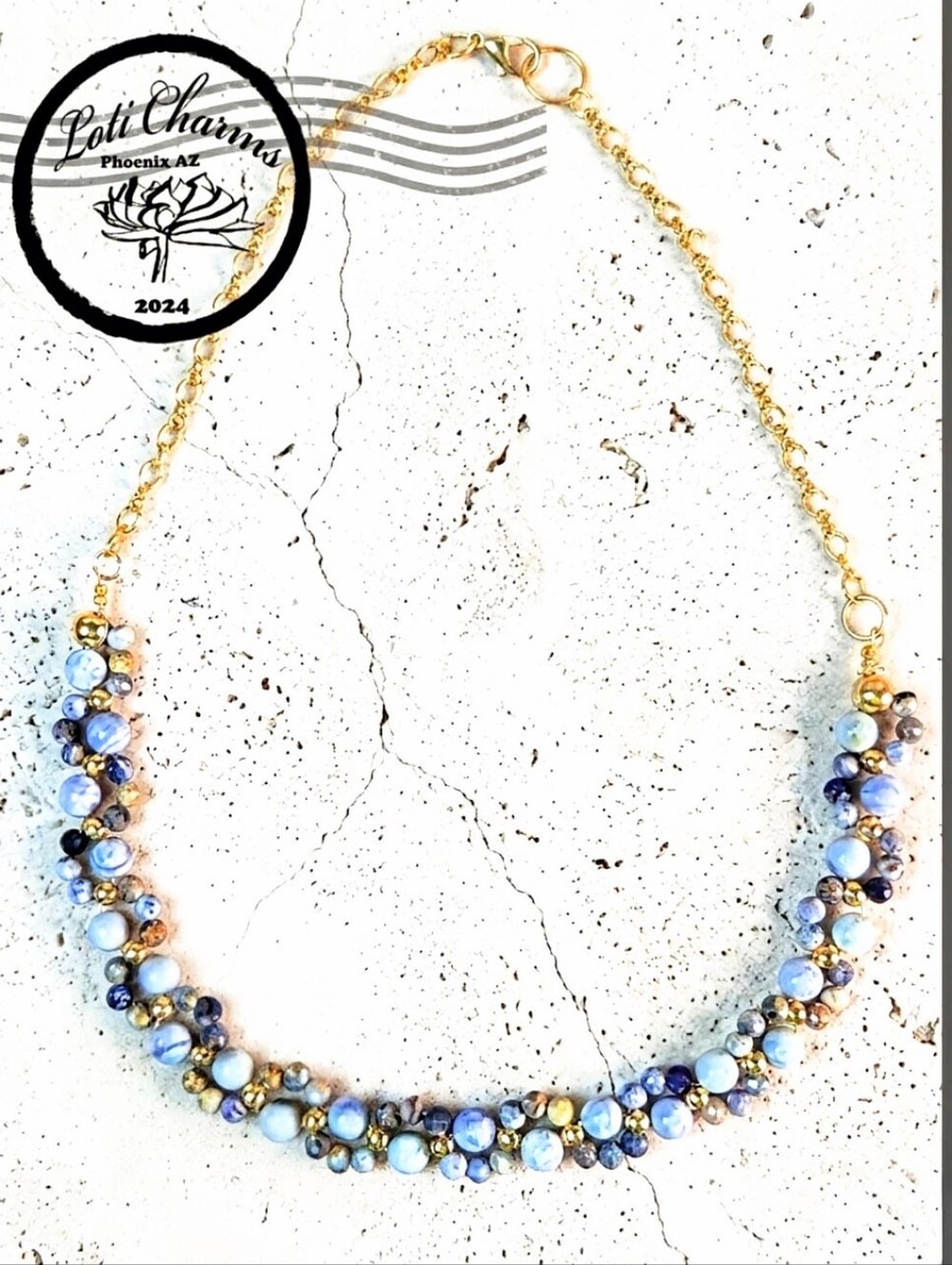 Genuine Lavender Tiffany Jasper Stones In Handwoven Bohemian Artisan Necklace
